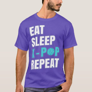 T-shirt Eat Sleep KPOP Répéter KPOP Amateur de musique cor