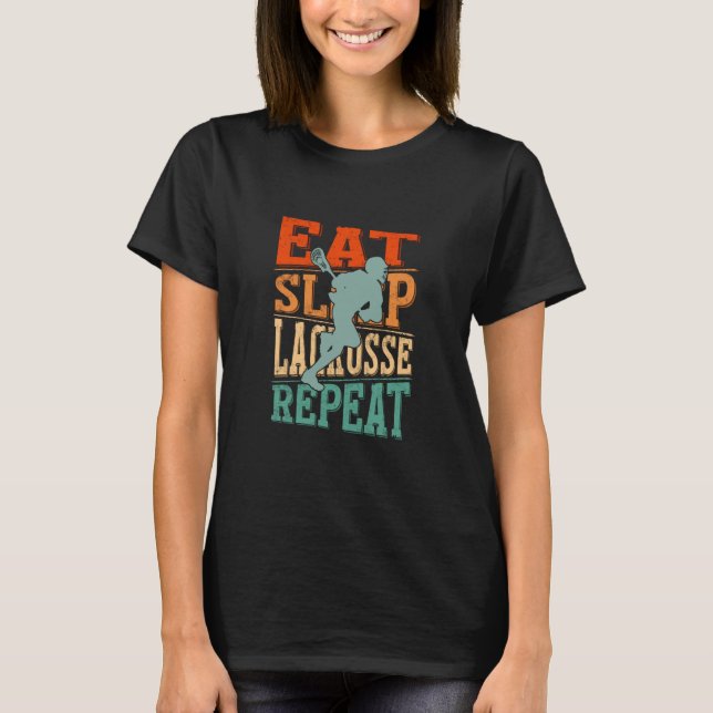 T-shirt Eat Sleep Lacrosse Repeat (Devant)