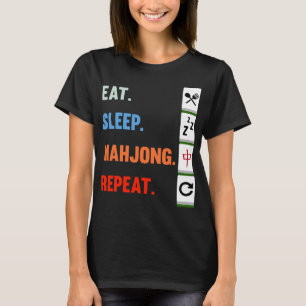 T-shirt Eat Sleep Mahjong Répéter Mahjong Joueur Jeux