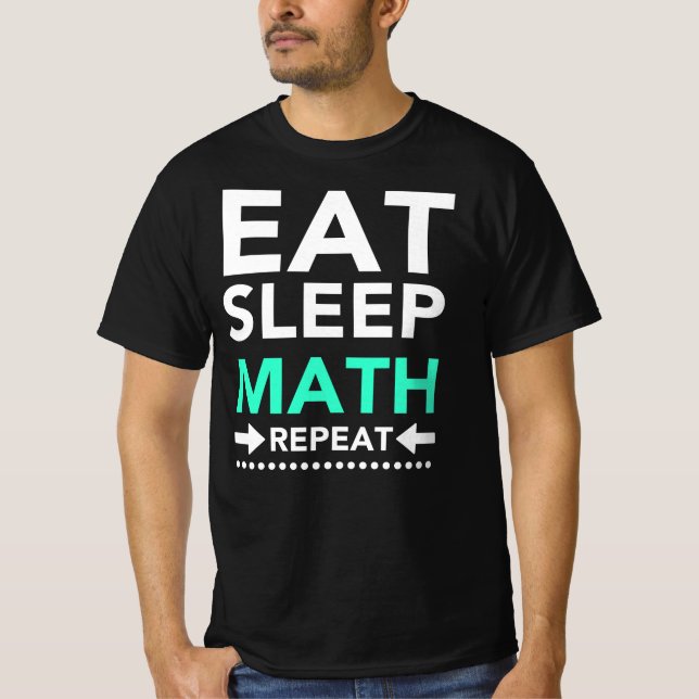 T-shirt Eat Sleep Math Repeat (Devant)