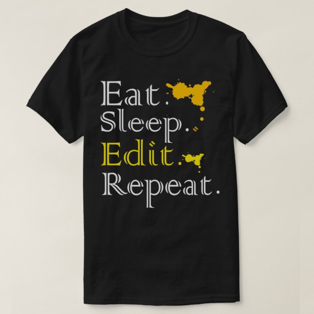 T-shirt Eat Sleep Modifier répéter (Design devant)