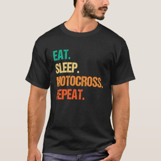T-shirt Eat Sleep Motocross Repeat Dirt Bker Motorcycle En