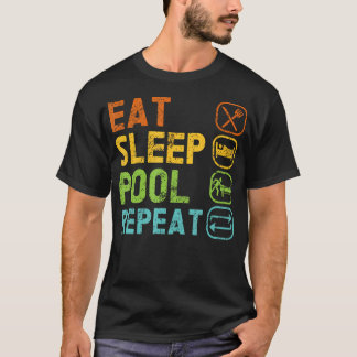 T-shirt Eat Sleep Pool Repeat Balls Pool Snooker Player Bi