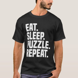 T-shirt Eat Sleep Puzzle Répéter le collectionneur de puzz