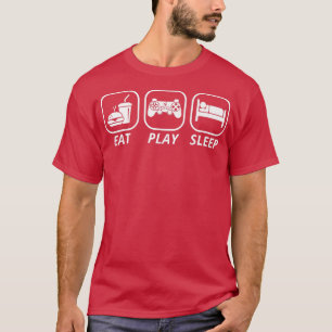 T-shirt Eat Sleep Repeat Video Game Player Gaming Gamer Pc