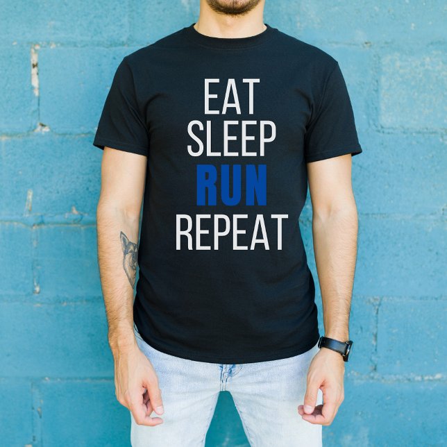 T-shirt Eat Sleep Run Répéter, Drôle Design (Créateur téléchargé)