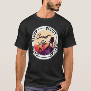T-shirt Eat Sleep Scout Répéter Best Scout Life Randonnée 