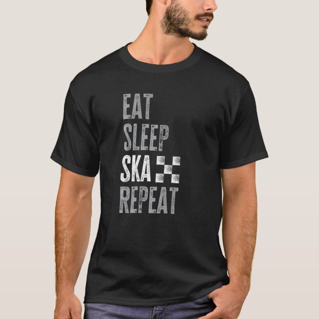 T-shirt Eat Sleep Ska Repeat 2 Tone (Devant)