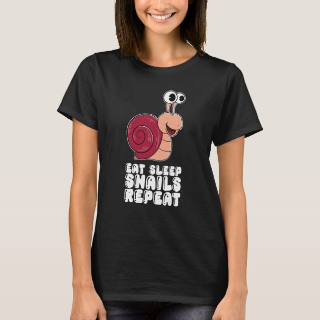 T-shirt Eat Sleep Snails Repeat (Devant)