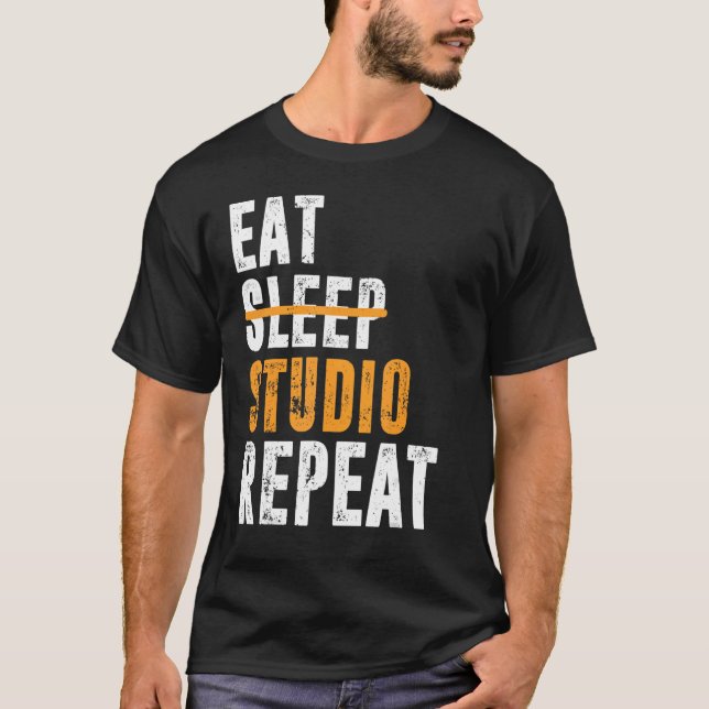T-shirt Eat Sleep Studio Repeat Architect Designer Archite (Devant)