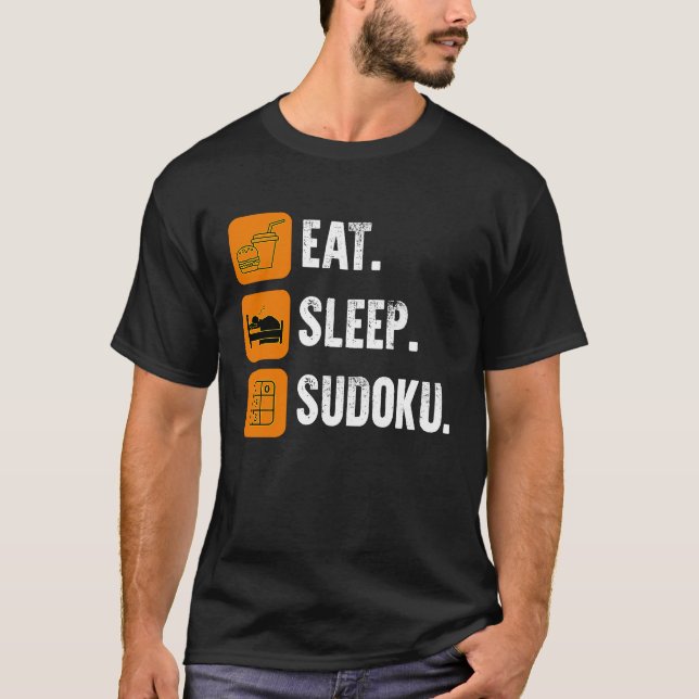 T-shirt Eat Sleep Sudoku Repeat  Number Place Board Game (Devant)