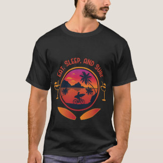 T-shirt Eat Sleep Surf | Retro Sunset Surf Lifestyle Beach