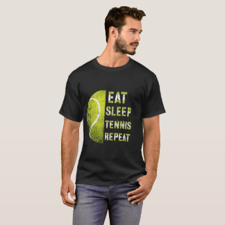 T-shirt Eat Sleep Tennis Repeat Custom Name Funny Sports 