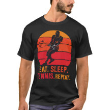 Eat Sleep Tennis Repeat Retro Sunset