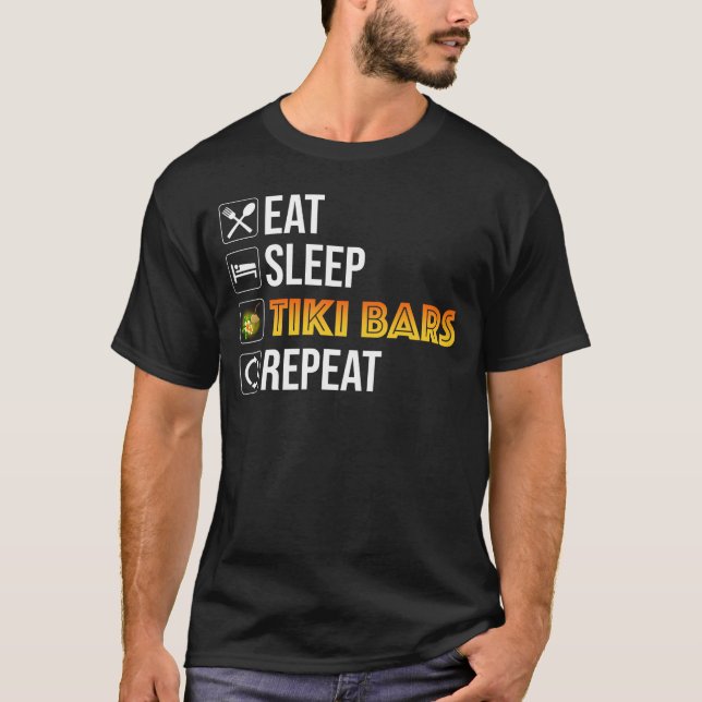 T-shirt Eat. Sleep. Tiki Bars. Repeat (Devant)