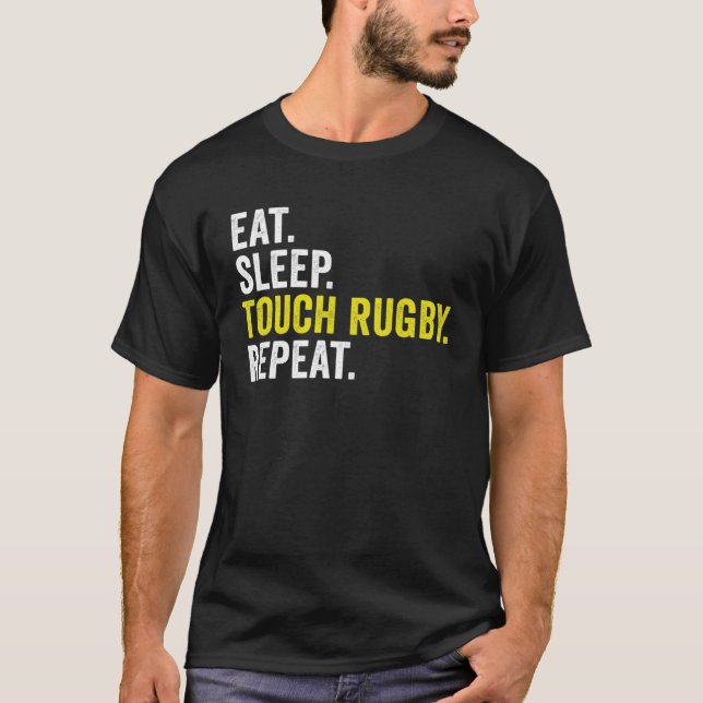 T-shirt Eat Sleep Touch Rugby Repeat Rugby Player (Devant)