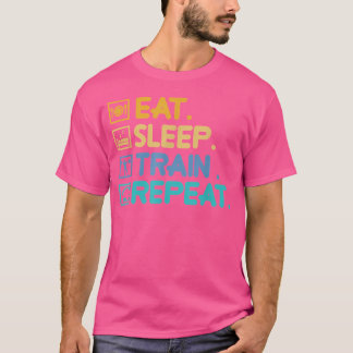 T-shirt Eat Sleep Train Bodybuilding Exercice d'haltérophi