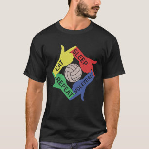 T-shirt Eat Sleep Volleyball Répéter Athlète Cool