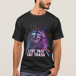 T-shirt Eat Trash Raccoon Panda Rave Old School Pilot Sung
