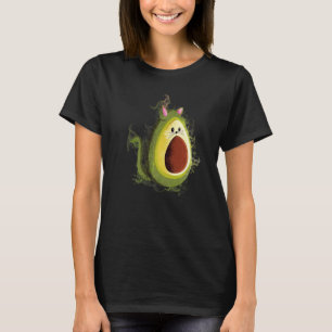 T-shirt Eau Splash Cute Vegetable Avocado Cat