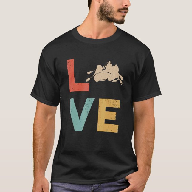 T-shirt Eau vive Rafting Amour Retro Style River Rat Eau (Devant)