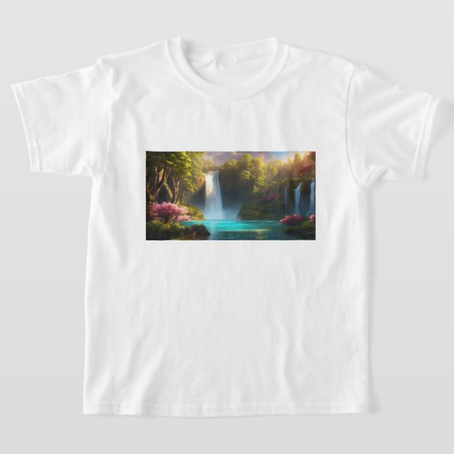 T-shirt Eaux tranquilles : Famille d'oies près des chutes (Poser)