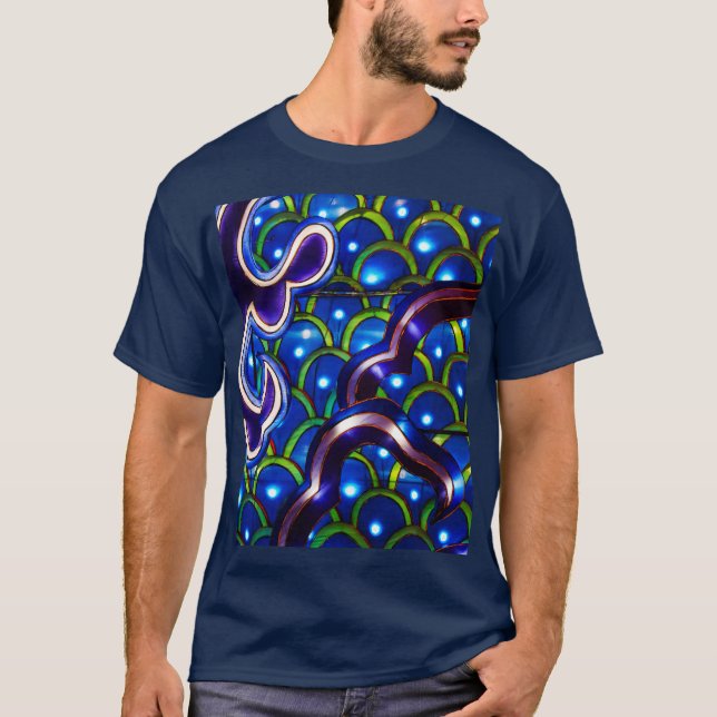 T-shirt Écailles Bleues Lumineuses (Devant)