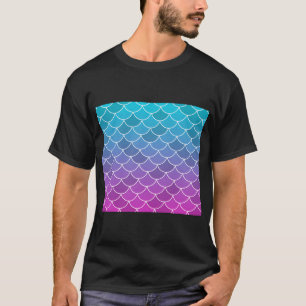 T-shirt Écailles de poisson bleu rose