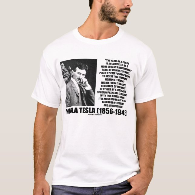 T-shirt Échange de Nikola Tesla de citation de pensée (Devant)