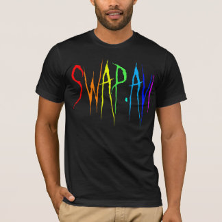 T-shirt Échange noir d'arc-en-ciel