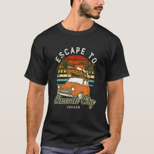 T-shirt Échapper À Lincoln City Plage Oregon Océan Ou Summ