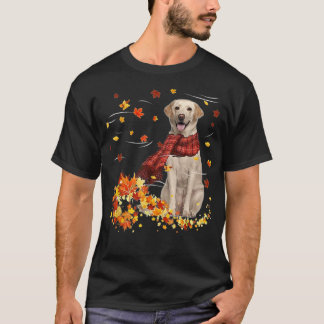 T-shirt Écharpe automnale du Labrador Chien automne Feuill