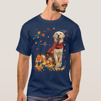 T-shirt Écharpe d'automne Golden Retriever Chien Automne T