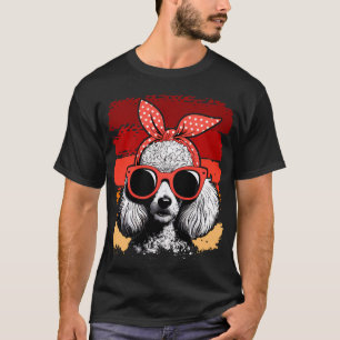 T-shirt Écharpe de maman de chien caniche Lunettes de sole