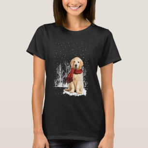 T-shirt Écharpe d'hiver Golden Retriever Chiens Arbre For