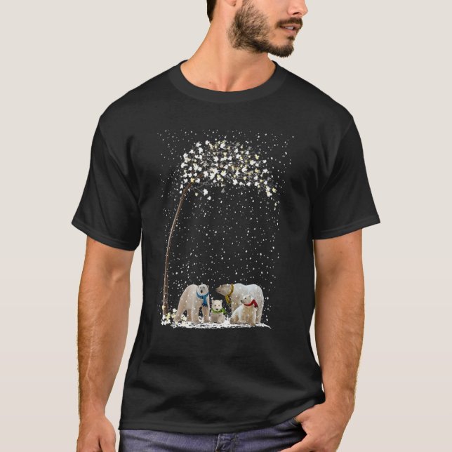 T-shirt Écharpe d'ours polaire hiver Arbre de Noël Noël No (Devant)