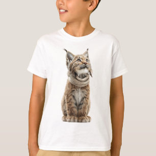 T-shirt Écharpe pour enfants au lynx aux yeux grands ouver