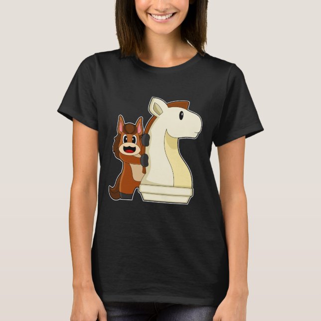 T-shirt Échecs Cheval Cheval Chess (Devant)