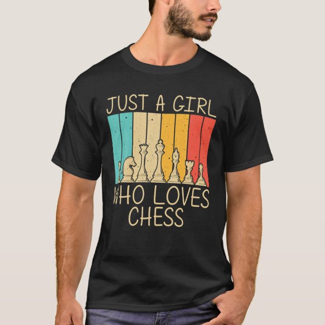 T-shirt Échecs cool Pour Les Filles Jeu D'Échecs Joueur En (Devant)