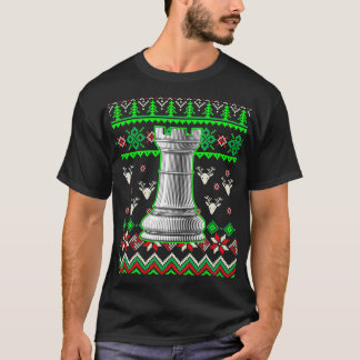 T-shirt Échecs de Noël moches Rook Chess