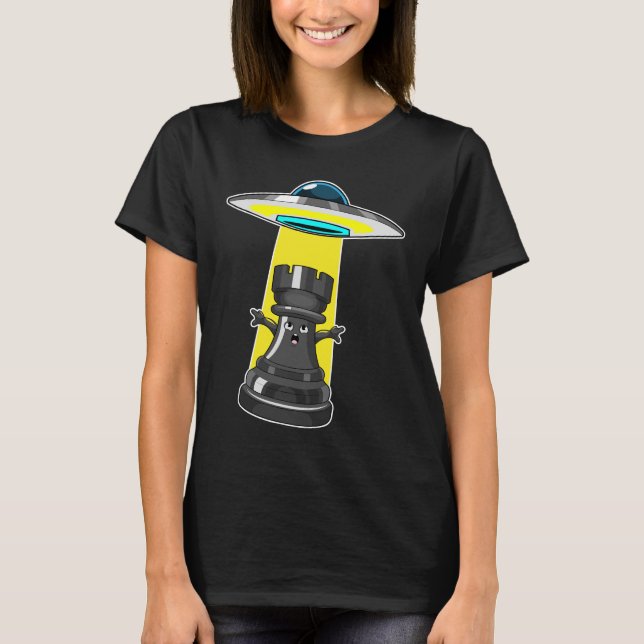 T-shirt Échecs Pièce Rook Spatiale Échecs (Devant)