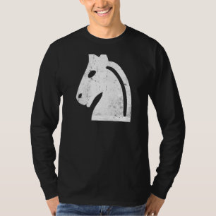 T-shirt Échecs Pièces Chevalier blanc Échecs Chevalier bla