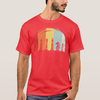 T-shirt Échecs Pièces d'échecs Retro
