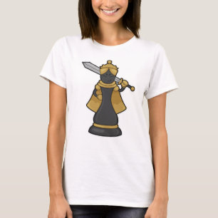 T-shirt Échecs Queen au jeu d'échecs avec épée