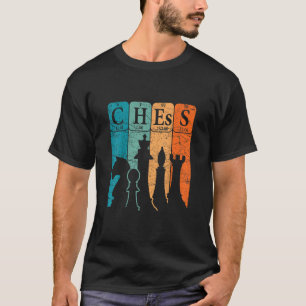 T-shirt Échecs Tableau Périodique Éléments Nerd Joueur d'é