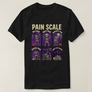 T-shirt Échelle de douleur de squelette drôle Pas de doule