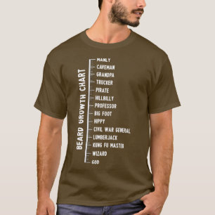 T-shirt Échelle de la barbe Amusante Tableau de croissance