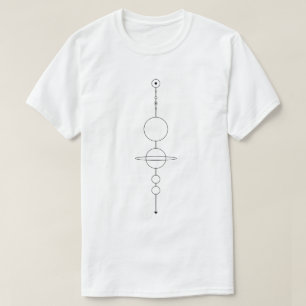 T-shirt échelle de système solaire