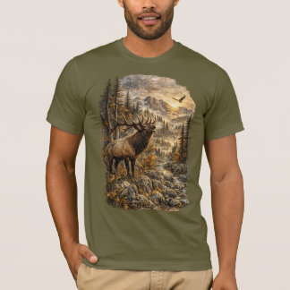 T-shirt Échos des hautes terres – Vieux taureau élaphe