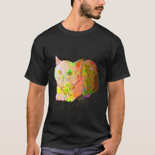 T-shirt Éclaboussure de peinture colorée British Shorthair